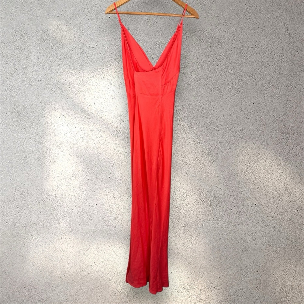 ANTHROPOLOGIE Plunge V-Neck Satin Maxi Slip Dress Sz XL - Picture 6 of 7